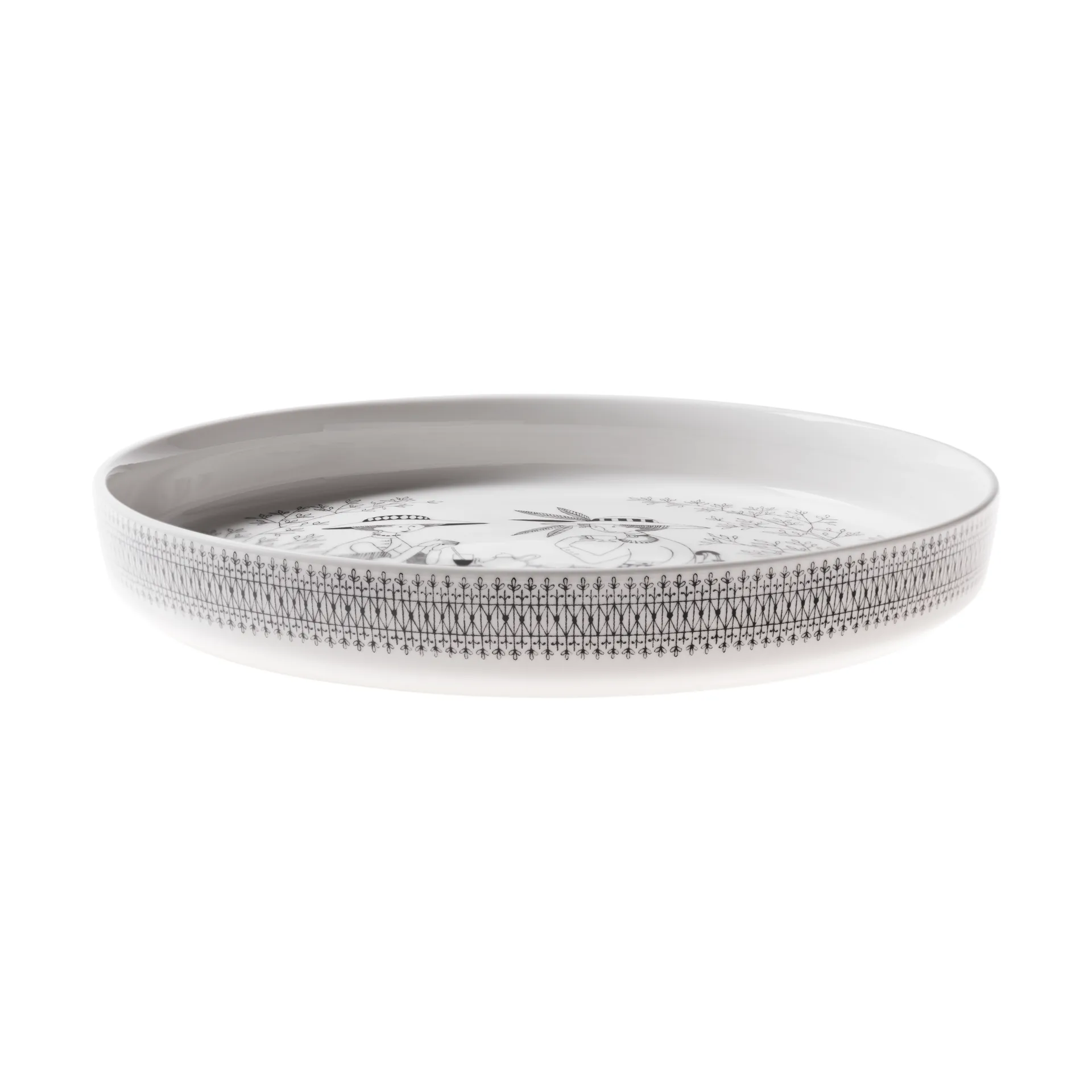 Emilia pie dish Ø28 cm, Black-white Arabia