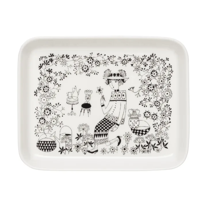 Emilia plate 15x19 cm - Black-white - Arabia