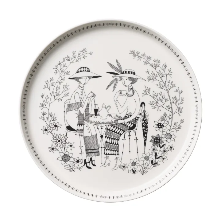 Emilia plate Ø24 cm - Black-white - Arabia