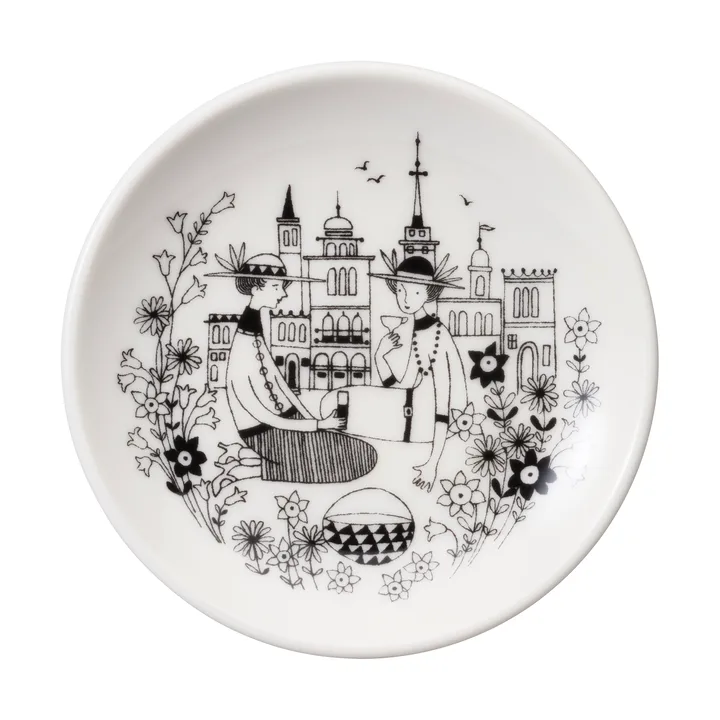 Emilia saucer Ø10.5 cm - Black-white - Arabia