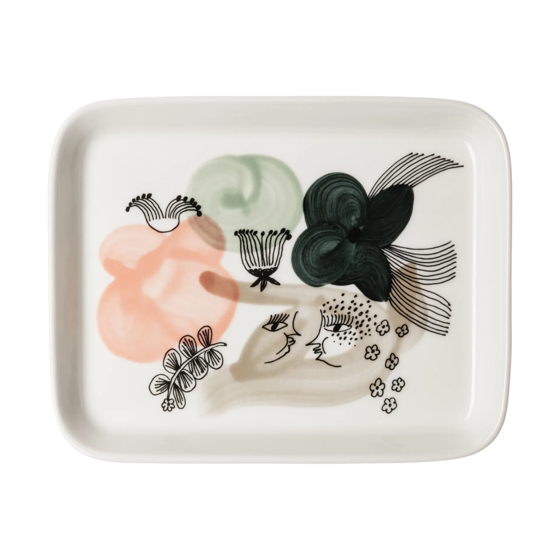 Kukkamaa plate 15x19 cm, Green Arabia