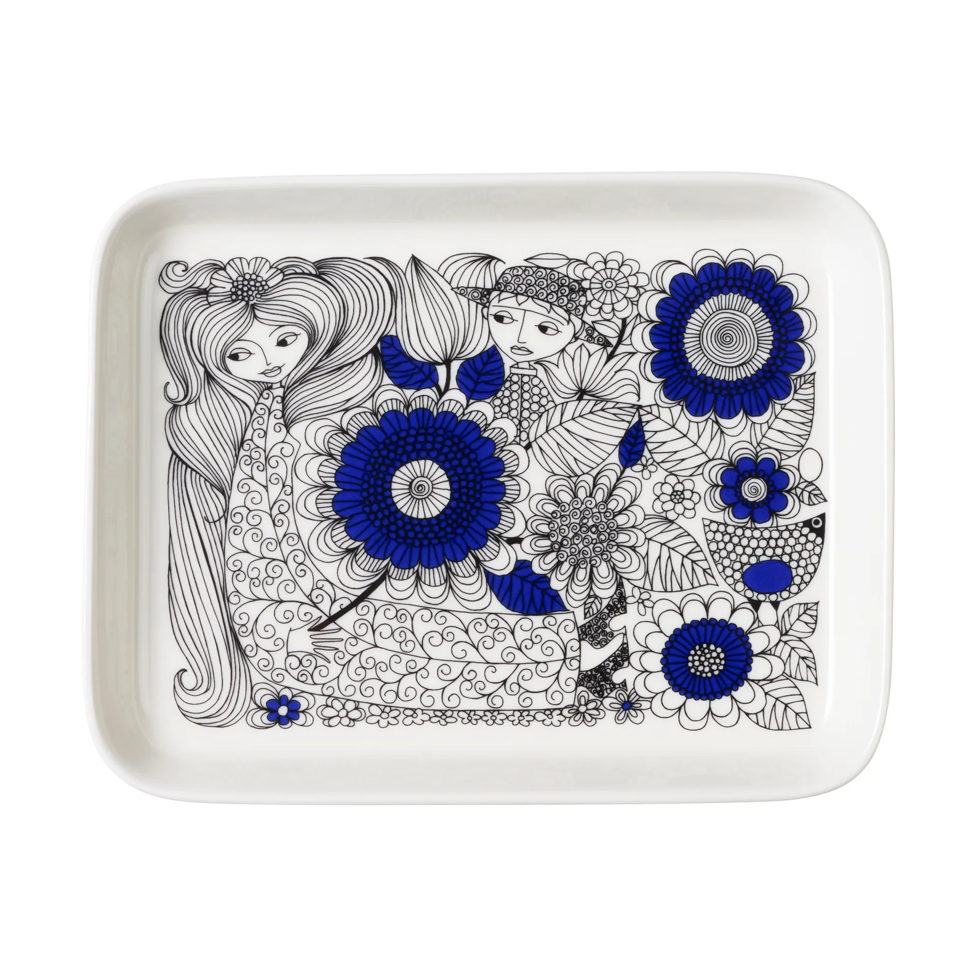 Pastoraali plate 15x19 cm, Blue-white Arabia