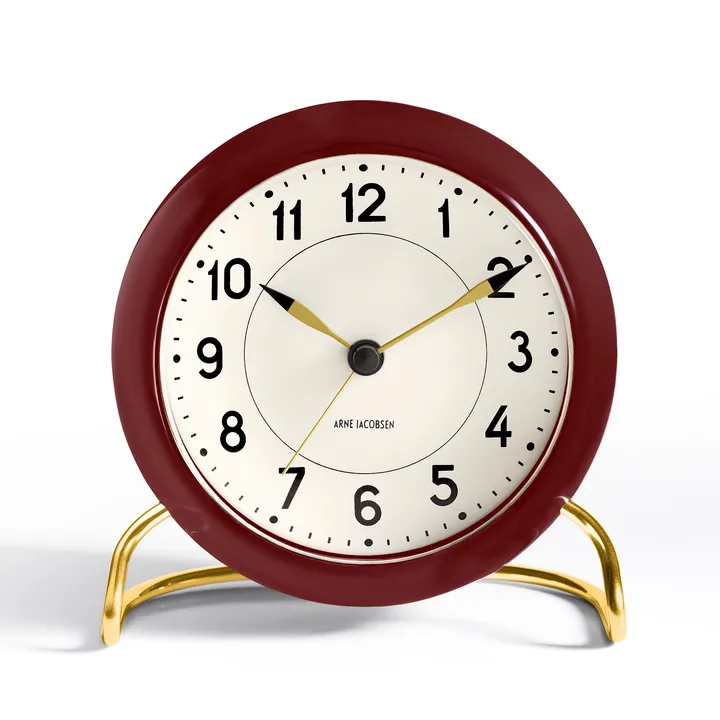 AJ Station table clock burgundy - burgundy - Arne Jacobsen Clocks