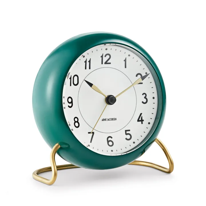 AJ Station table clock green - green - Arne Jacobsen Clocks