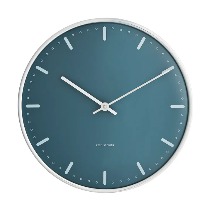 Arne Jacobsen City Hall - Blue, Ø21 cm - Arne Jacobsen Clocks