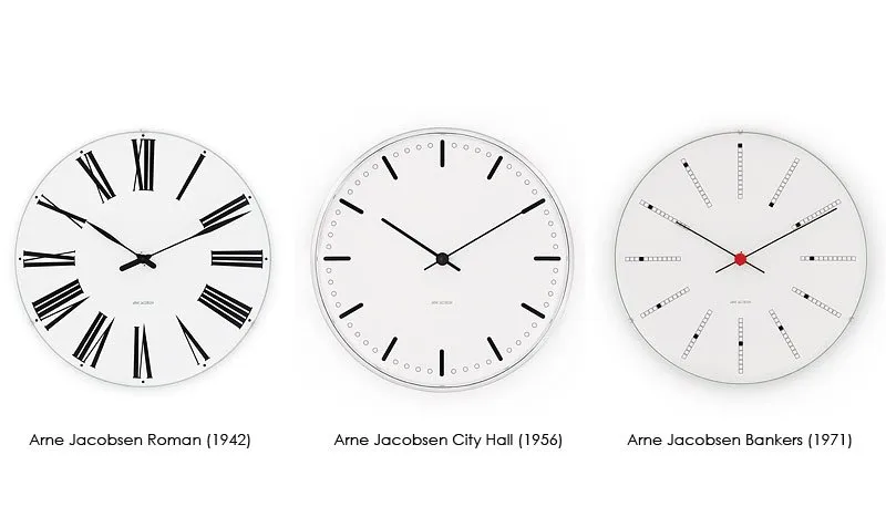 Arne Jacobsen City Hall, White, Ø29 cm Arne Jacobsen Clocks
