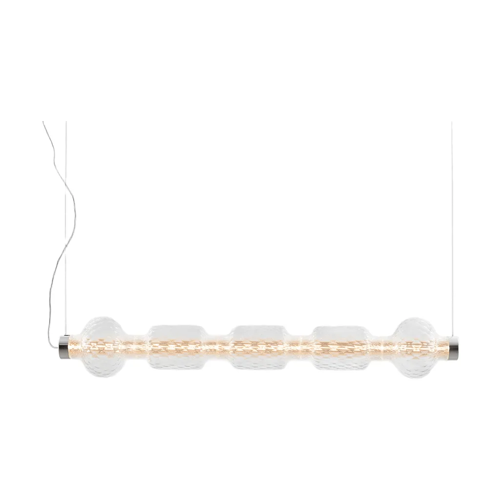 Alambicco horizontal pendant, app-controlled, 5 glass domes Artemide
