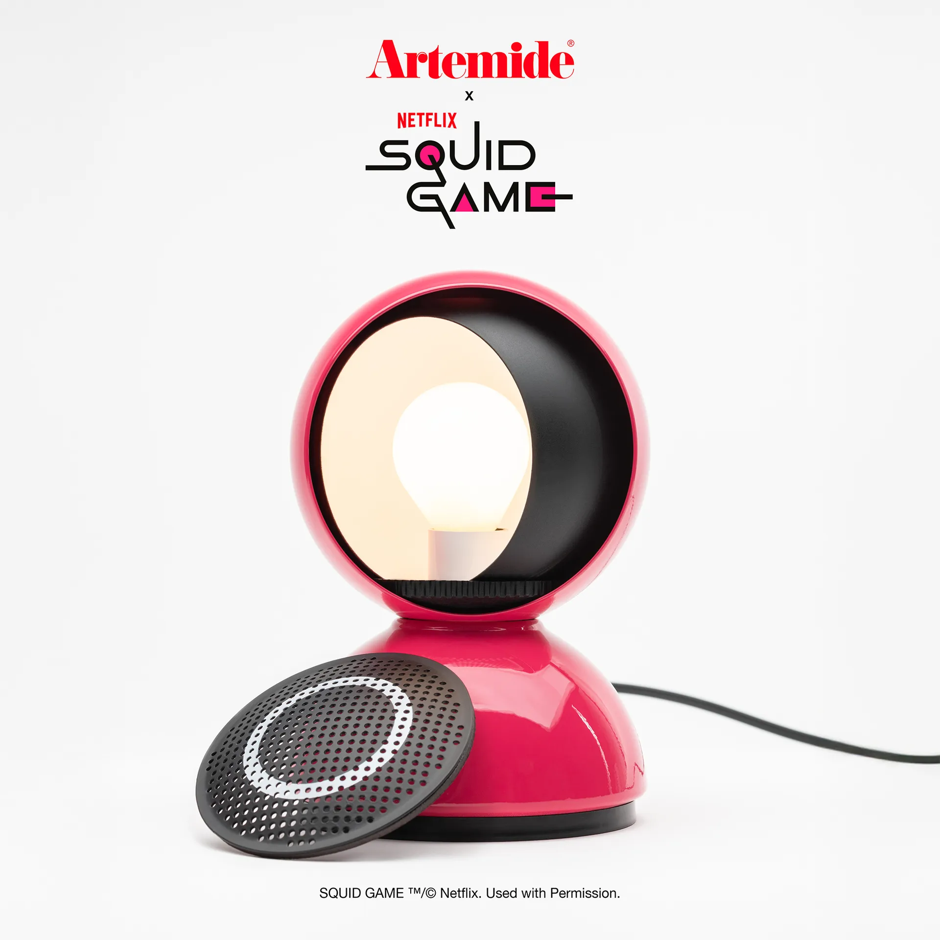 Eclisse x Squid Game table lamp Special Edition, Guard pink Artemide