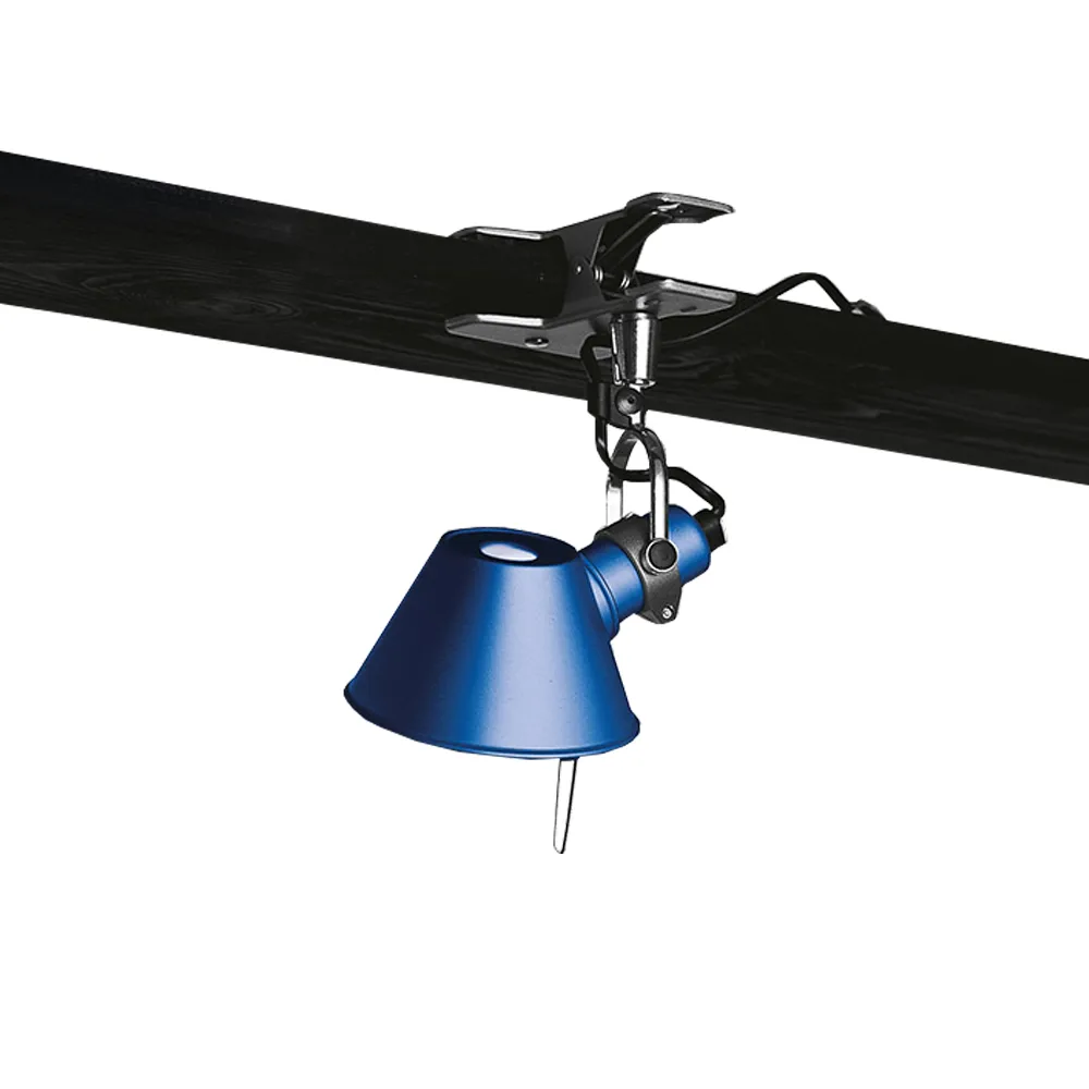 Tolomeo Micro Pinza wall lamp clamp attachment, Blue Artemide