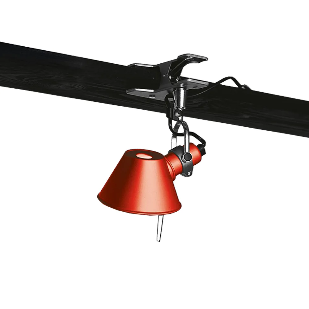 Tolomeo Micro Pinza wall lamp clamp attachment, Red Artemide