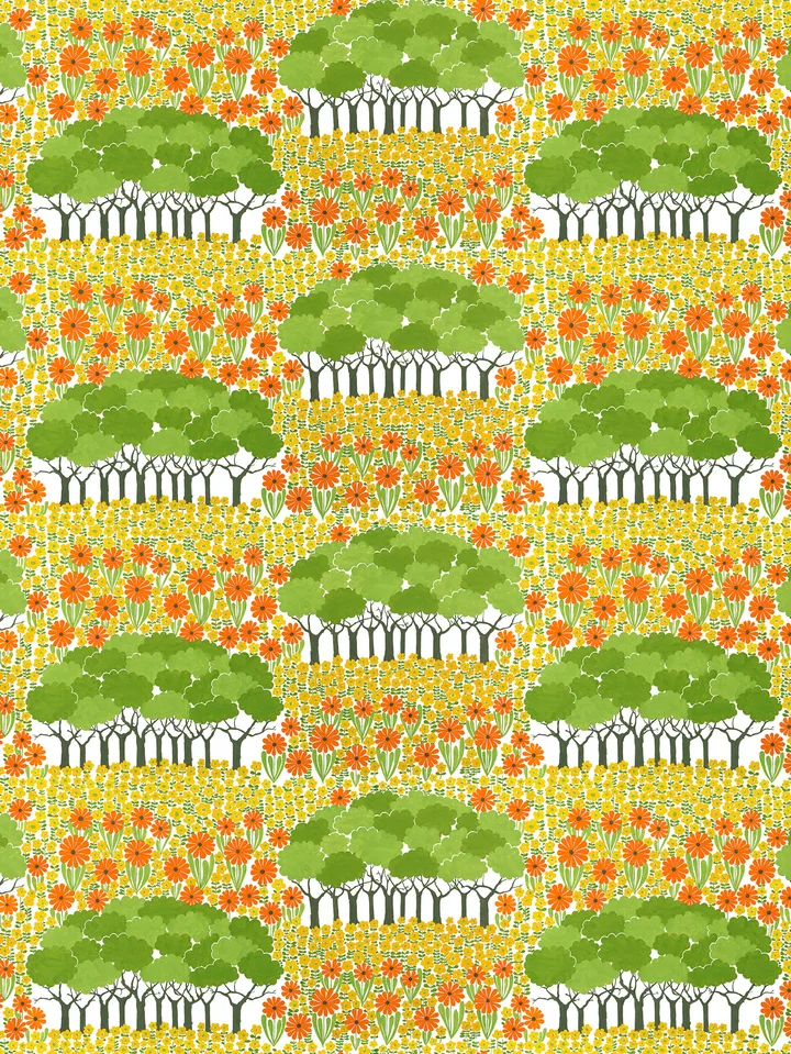 Allé fabric - Yellow-green - Arvidssons Textil