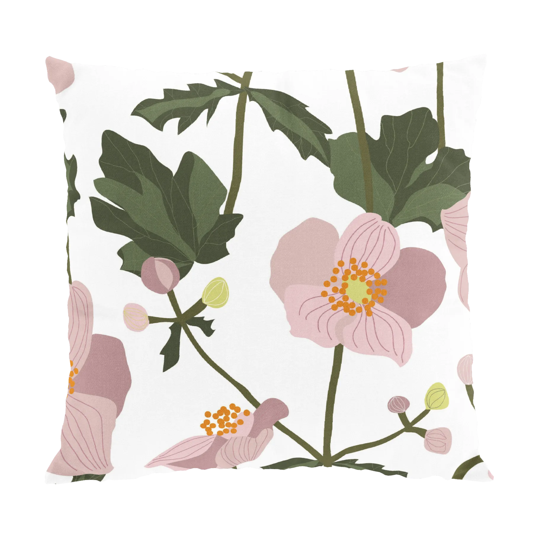 Anemon cushion cover 47x47 cm, Pink Arvidssons Textil