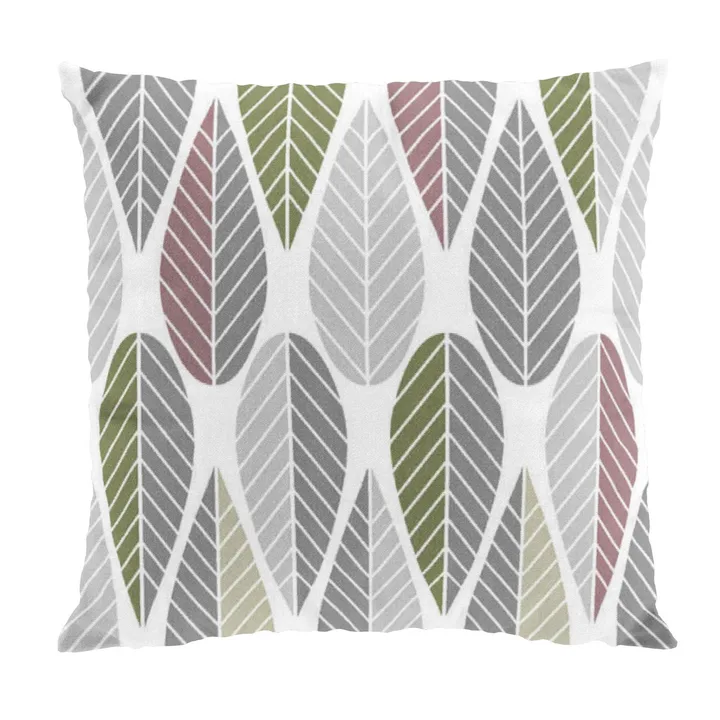 Blader cushion cover - pink-grey-green - Arvidssons Textil