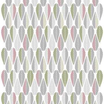 Blader fabric - pink-grey-green - Arvidssons Textil