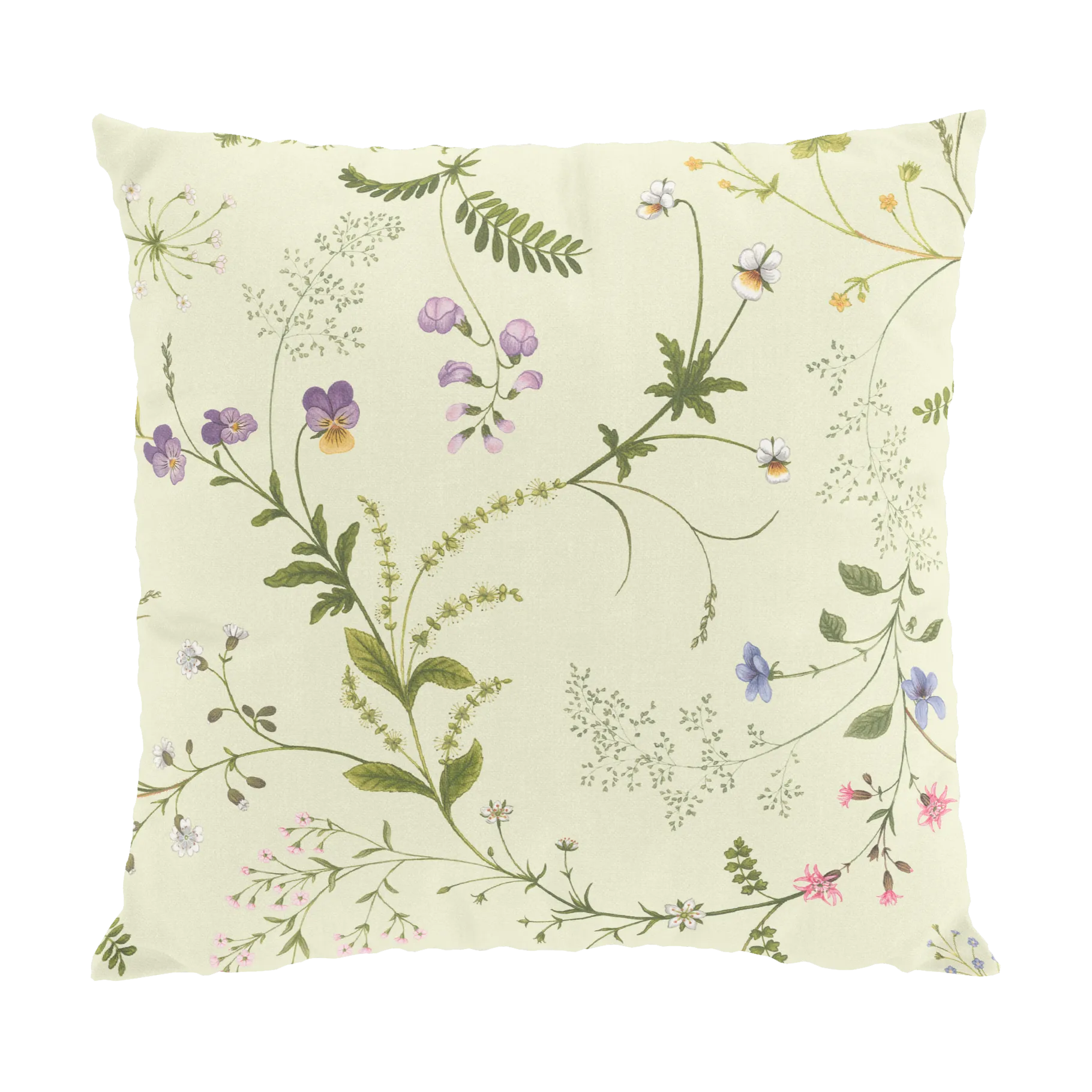 Blomsteryra cushion cover 47x47 cm, Yellow Arvidssons Textil