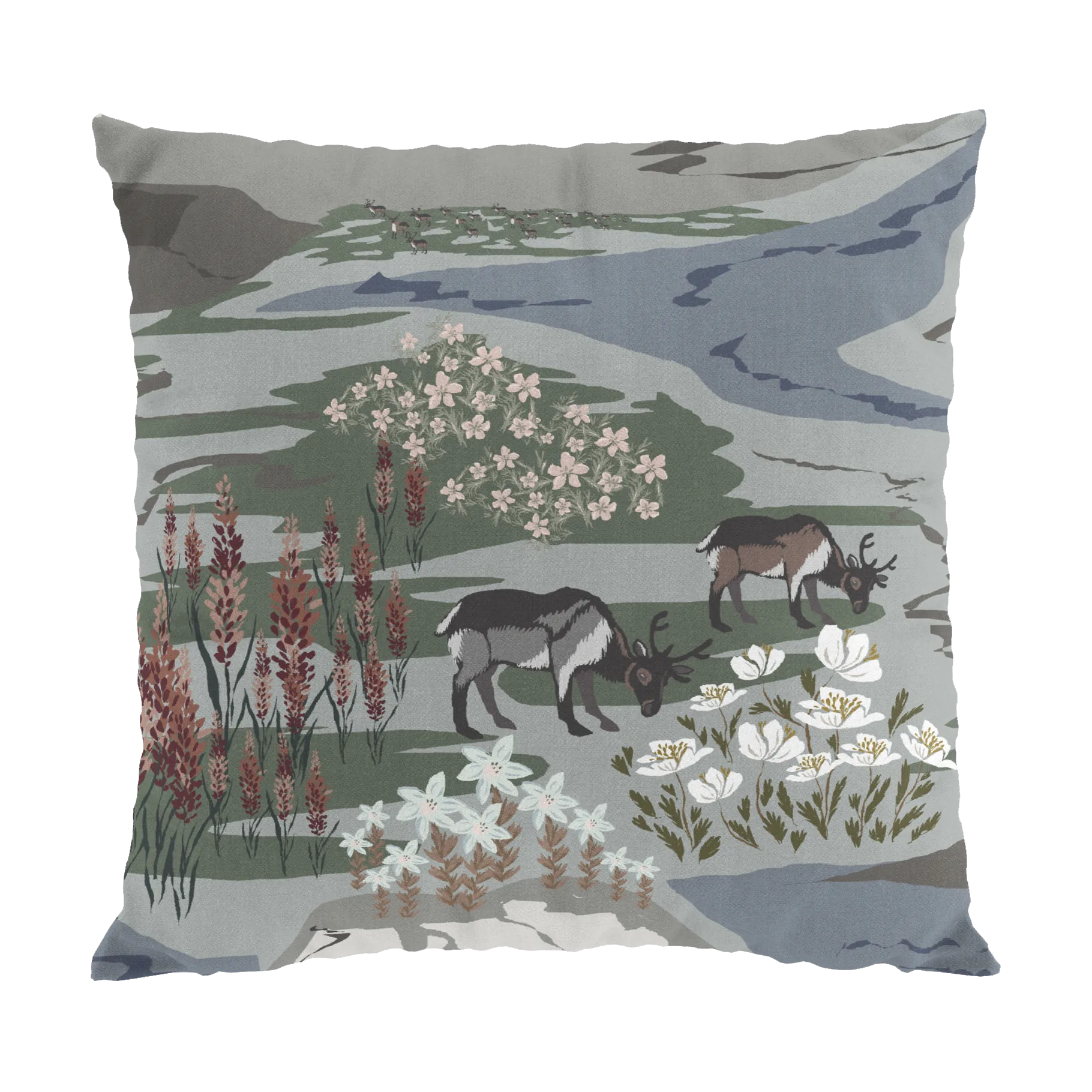 Fjällängar cushion cover 47x47 cm, Gray-green Arvidssons Textil