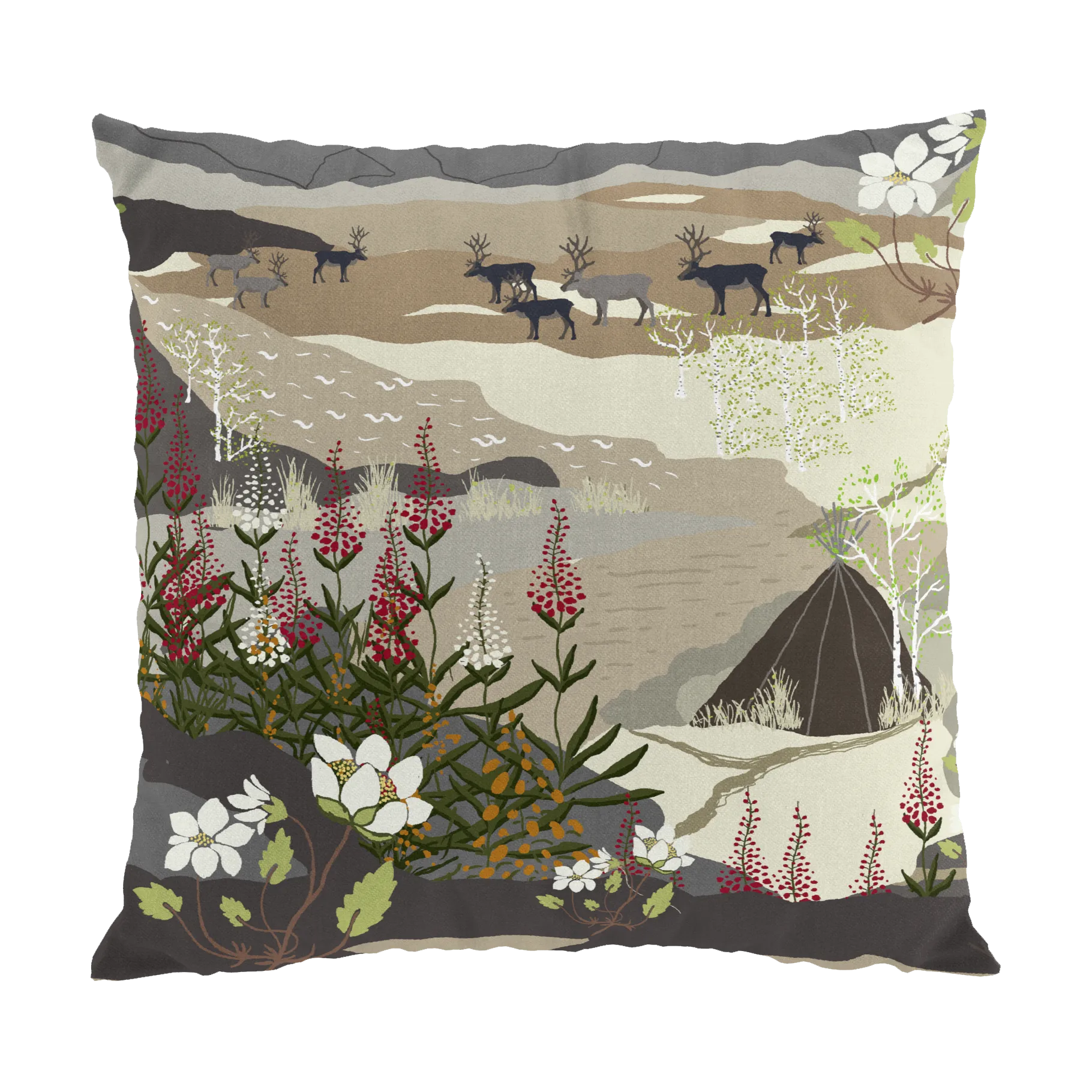 Fjällvandring cushion cover 47x47 cm, Beige Arvidssons Textil