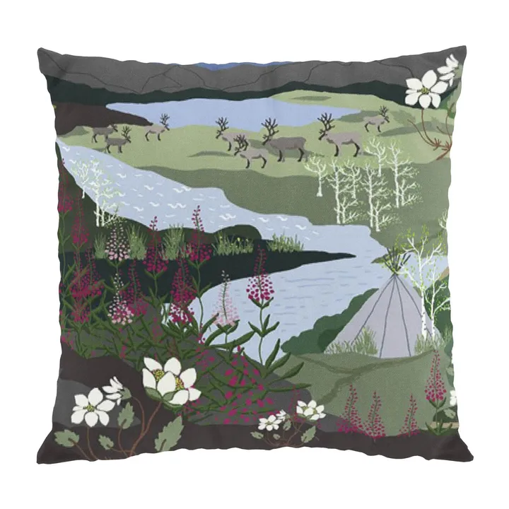 Fjällvandring cushion cover 47x47 cm - Blue-green - Arvidssons Textil