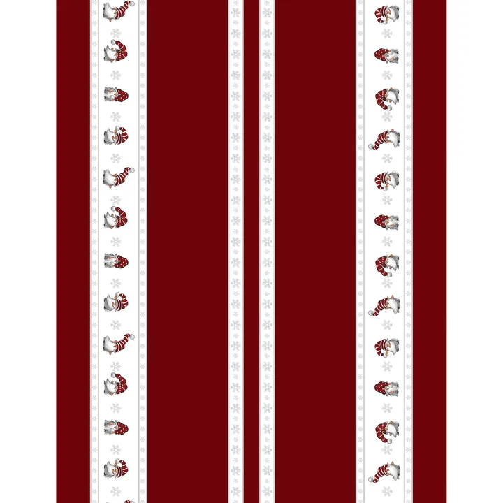 Julian and Co. Christmas fabric with edging - Red - Arvidssons Textil