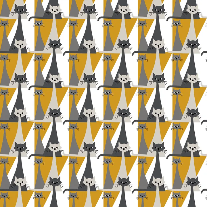 Kitty fabric - Yellow - Arvidssons Textil