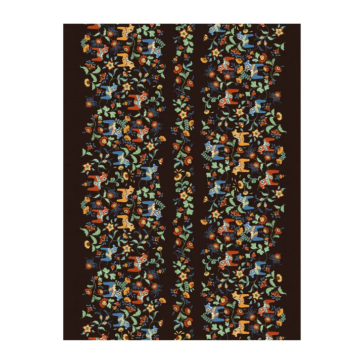 Leksand Bård fabric - Black - Arvidssons Textil