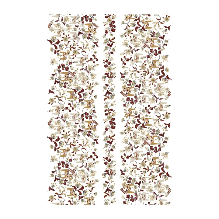 Leksand Bård fabric - Red; Beige - Arvidssons Textil