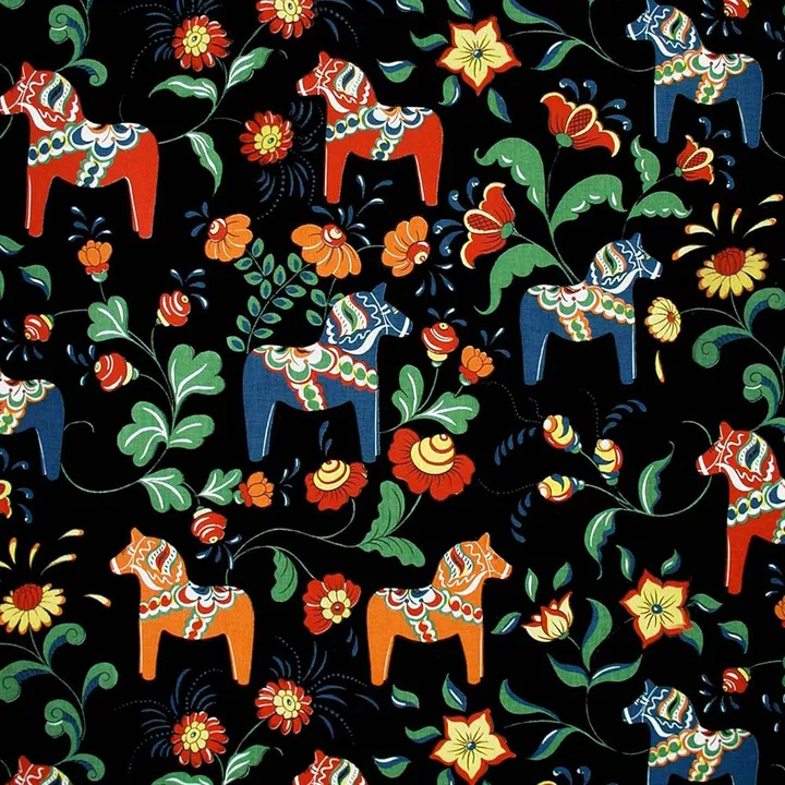 Leksand fabric - black - Arvidssons Textil