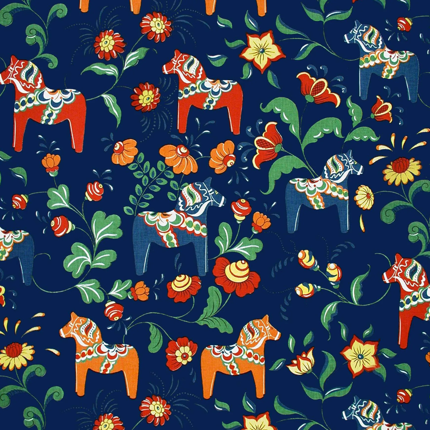 Leksand fabric, blue Arvidssons Textil