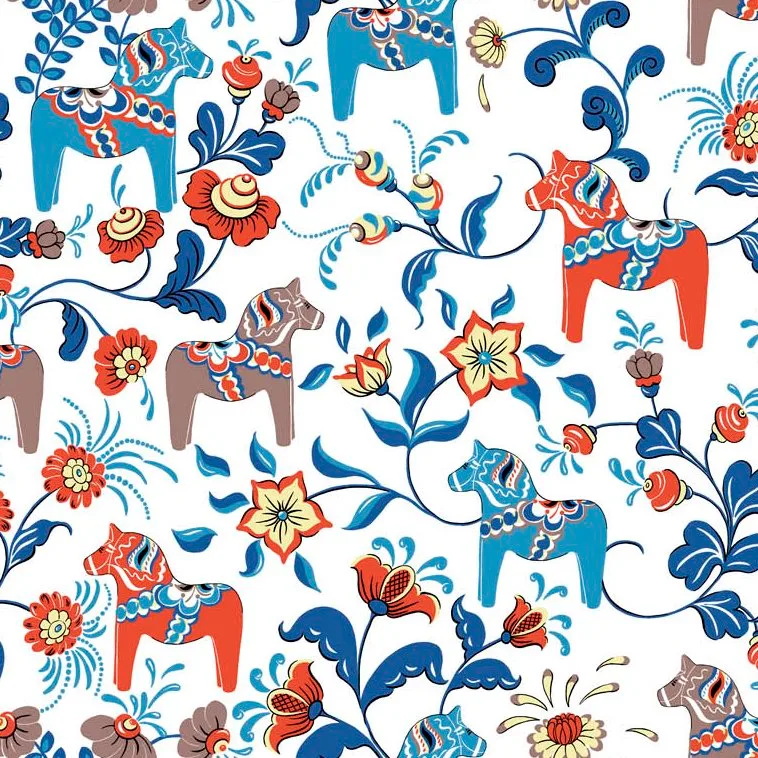 Leksand fabric, white Arvidssons Textil
