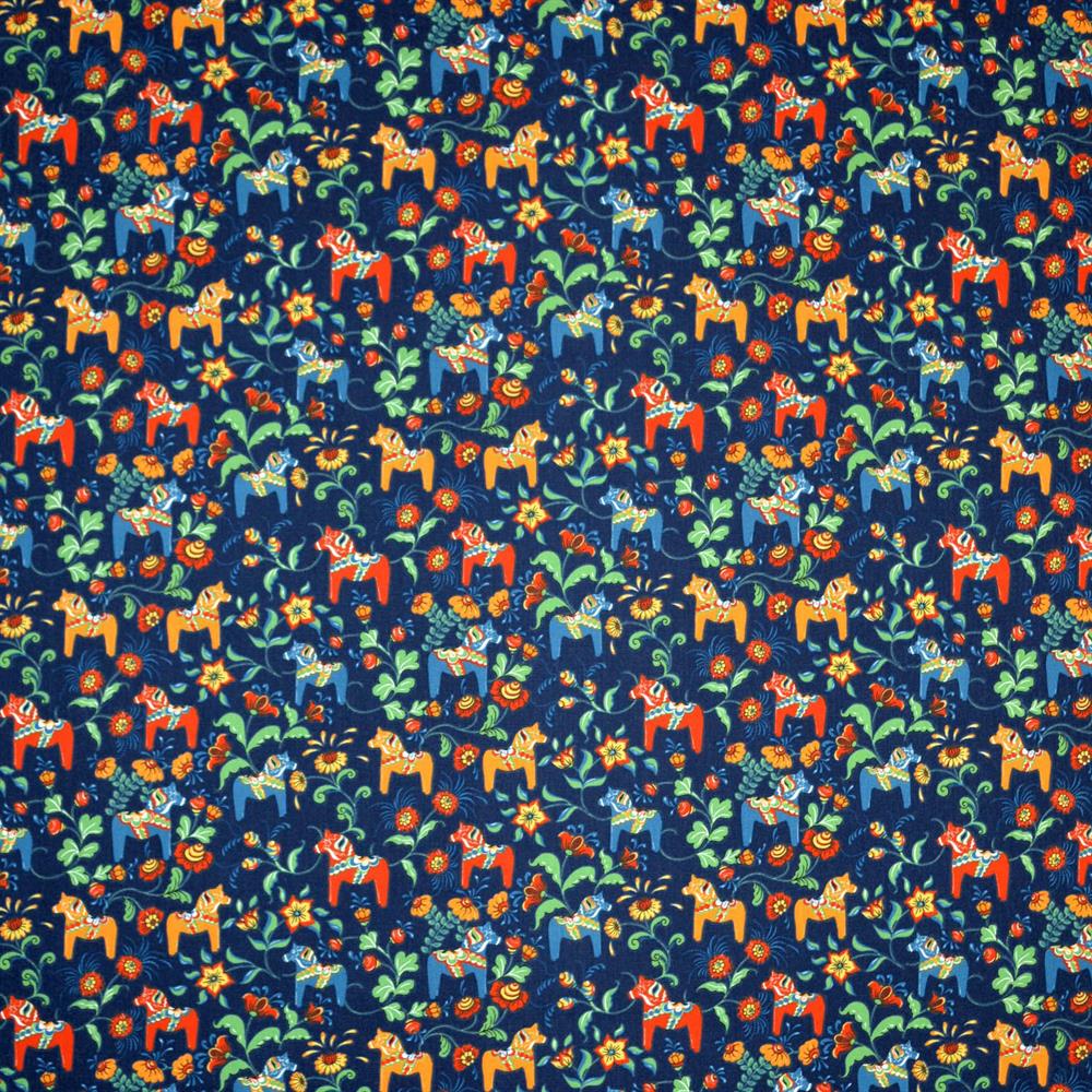 Leksand mini fabric, blue Arvidssons Textil