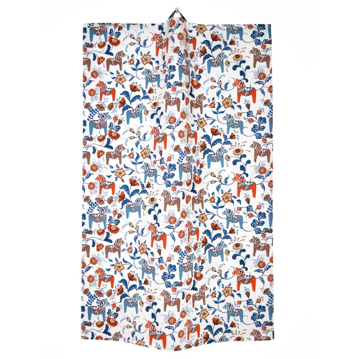 Leksand mini kitchen towel - Blue-orange - Arvidssons Textil