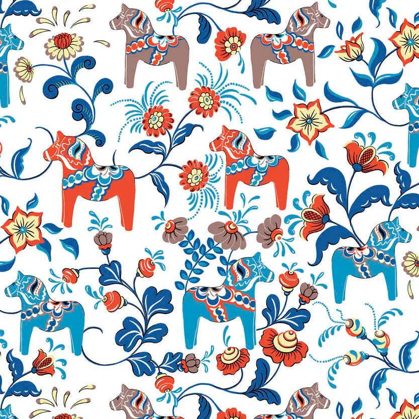 Leksand oilcloth, Blue-orange Arvidssons Textil