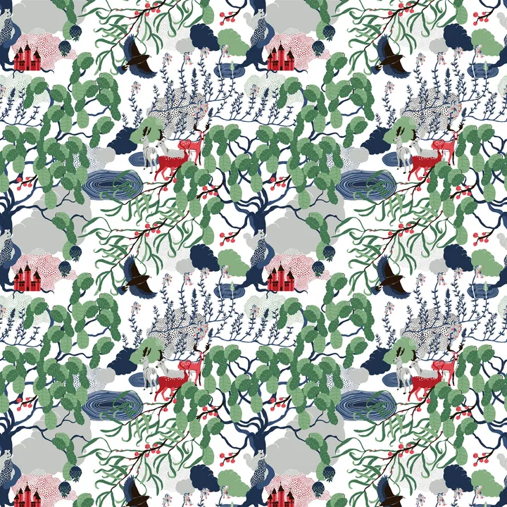 Mimers brunn fabric - multi' - Arvidssons Textil