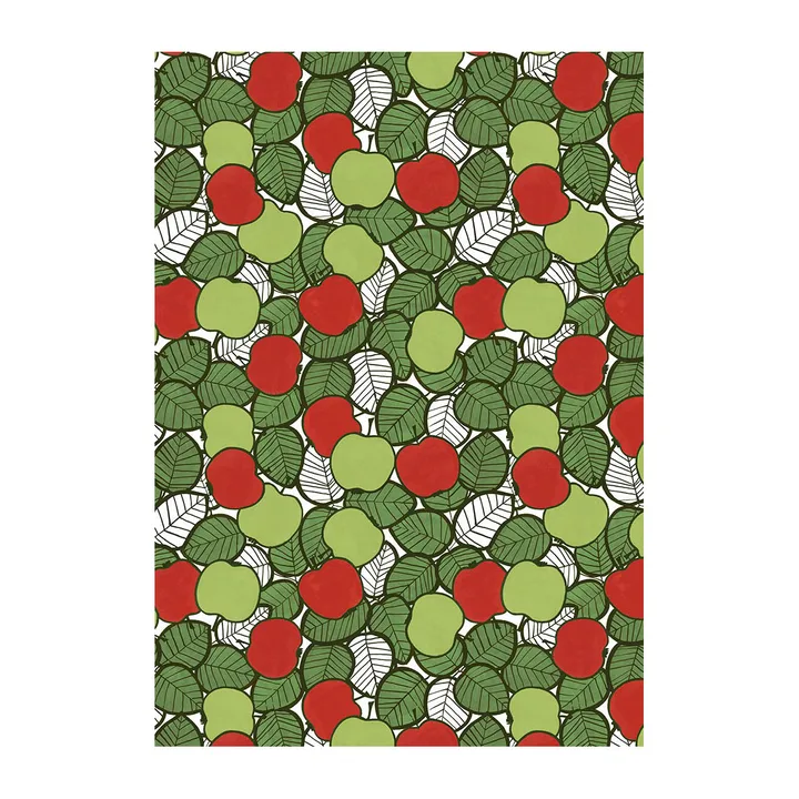 Päppel fabric - Green-red - Arvidssons Textil