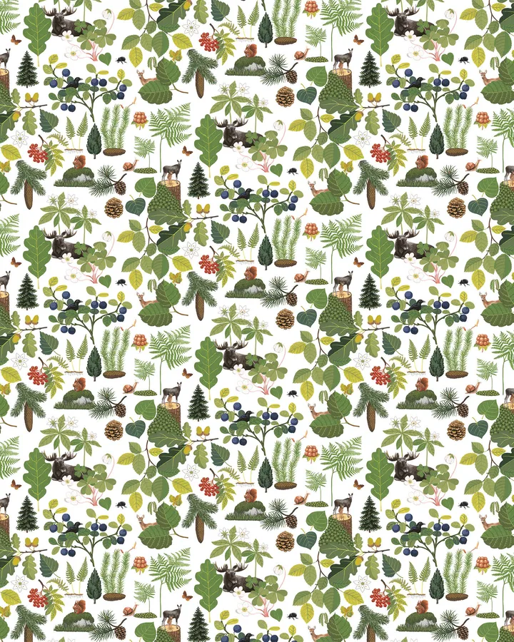 Skogsliv oilcloth - Green - Arvidssons Textil
