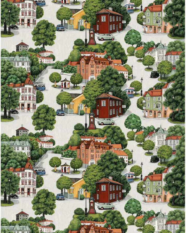 Sommarstad fabric - Green - Arvidssons Textil