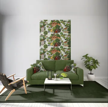 Sommarstad fabric - Green - Arvidssons Textil