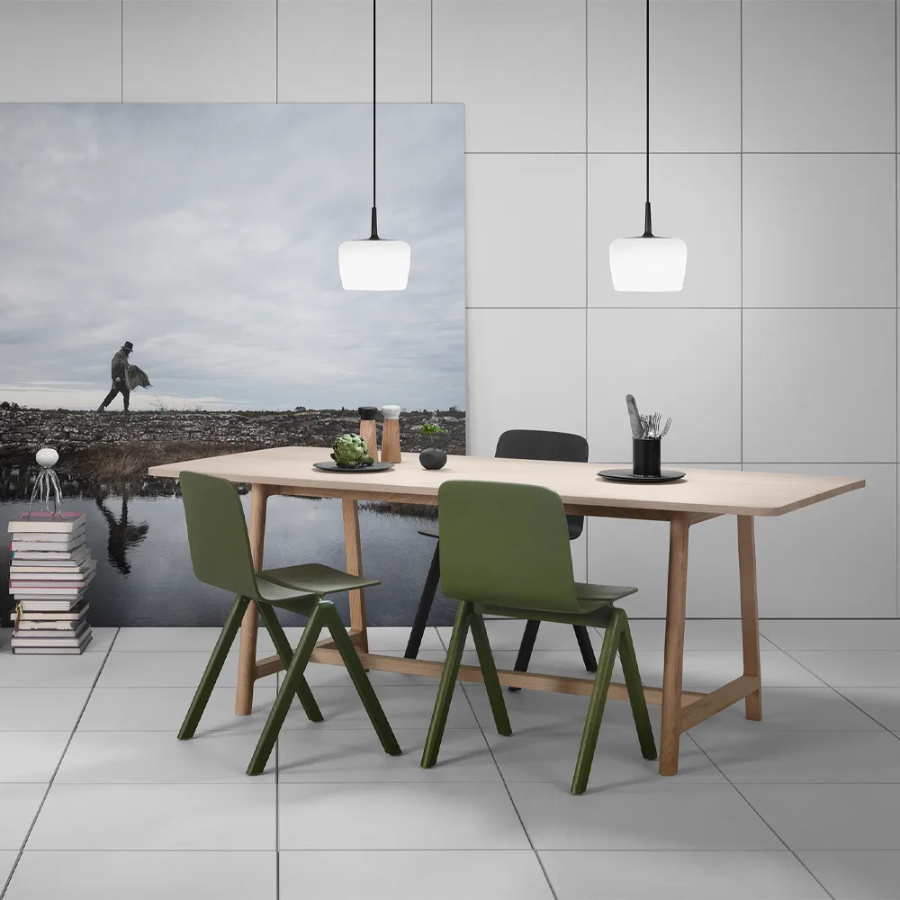 Riff Bowl pendant lamp, Black, large, led Ateljé Lyktan