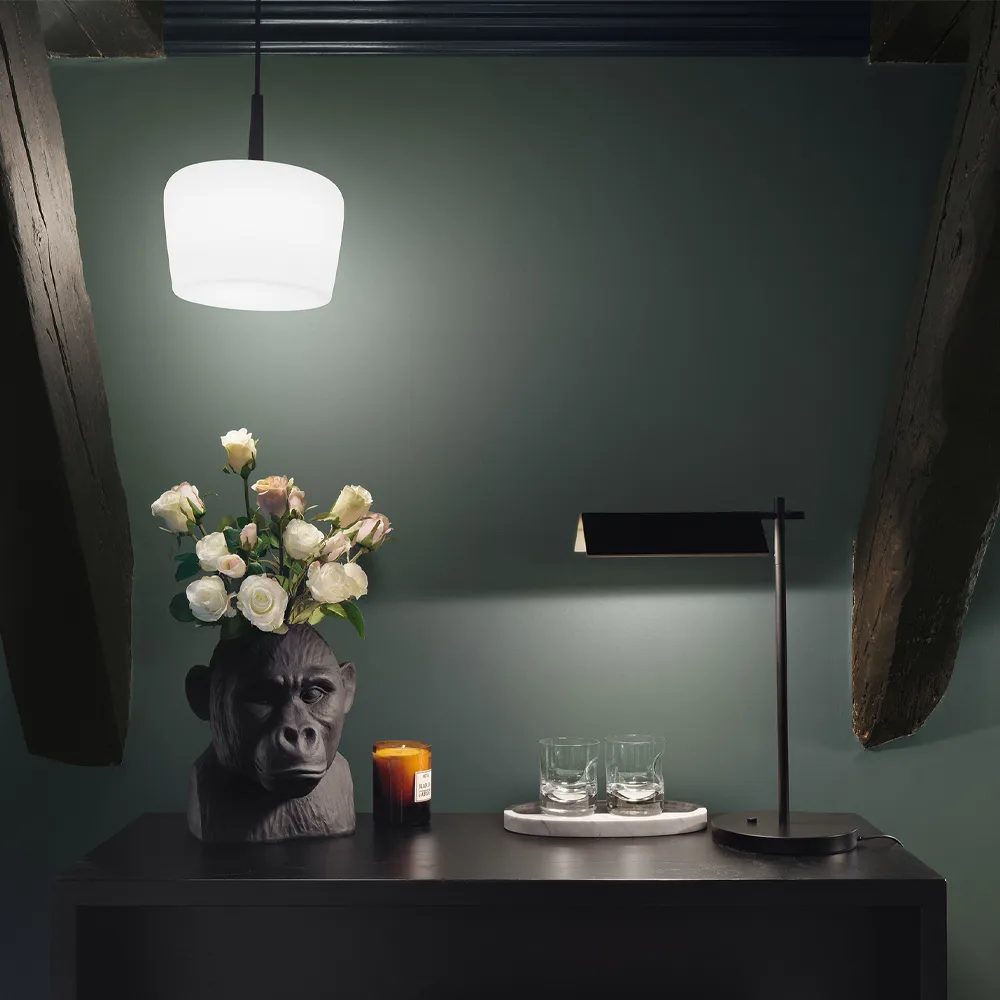 Riff Bowl pendant lamp, Black, medium, led Ateljé Lyktan