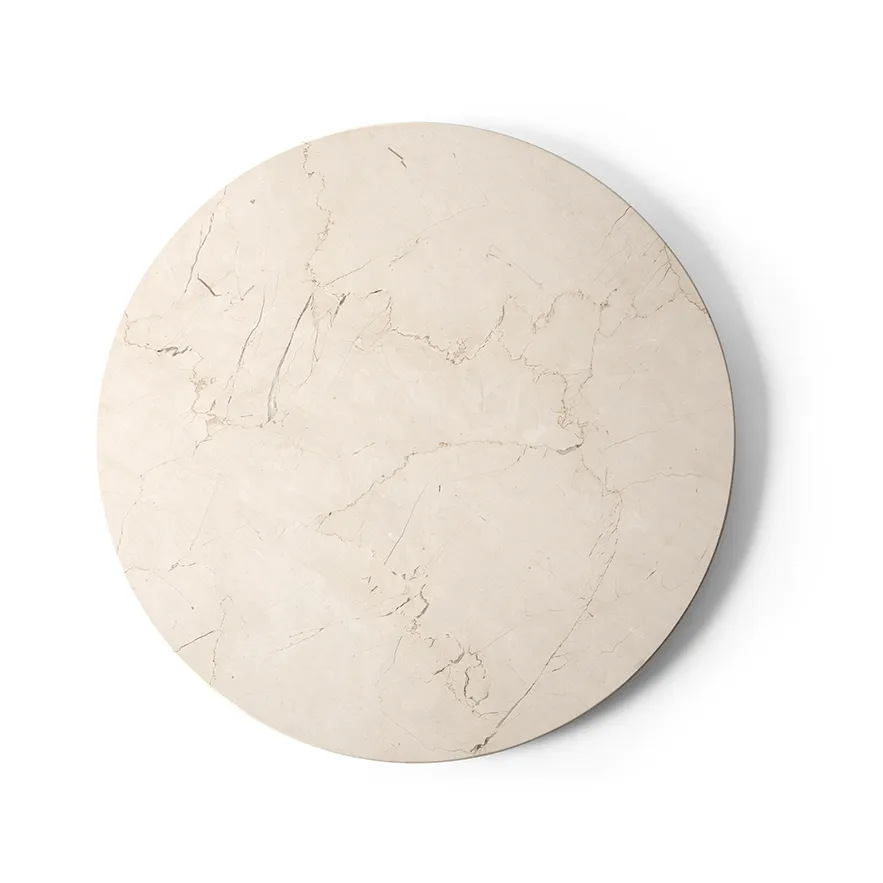 Androgyne side table, Calacatta Viola marble-ivory steel, Ø42 cm Audo Copenhagen