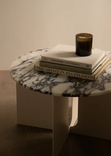 Androgyne side table - Grey Galaxy marble-brushed steel, Ø65 cm - Audo Copenhagen