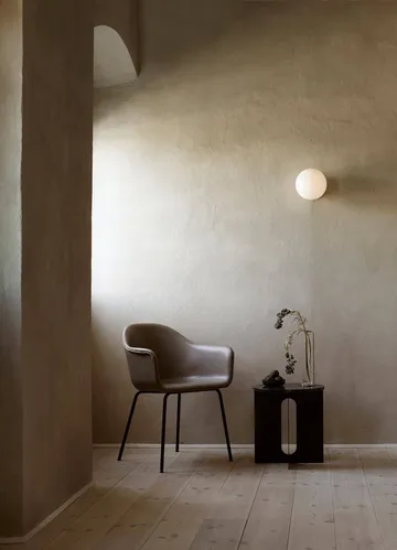 Androgyne side table - Nero Marquina marble-black steel, Ø42 cm - Audo Copenhagen
