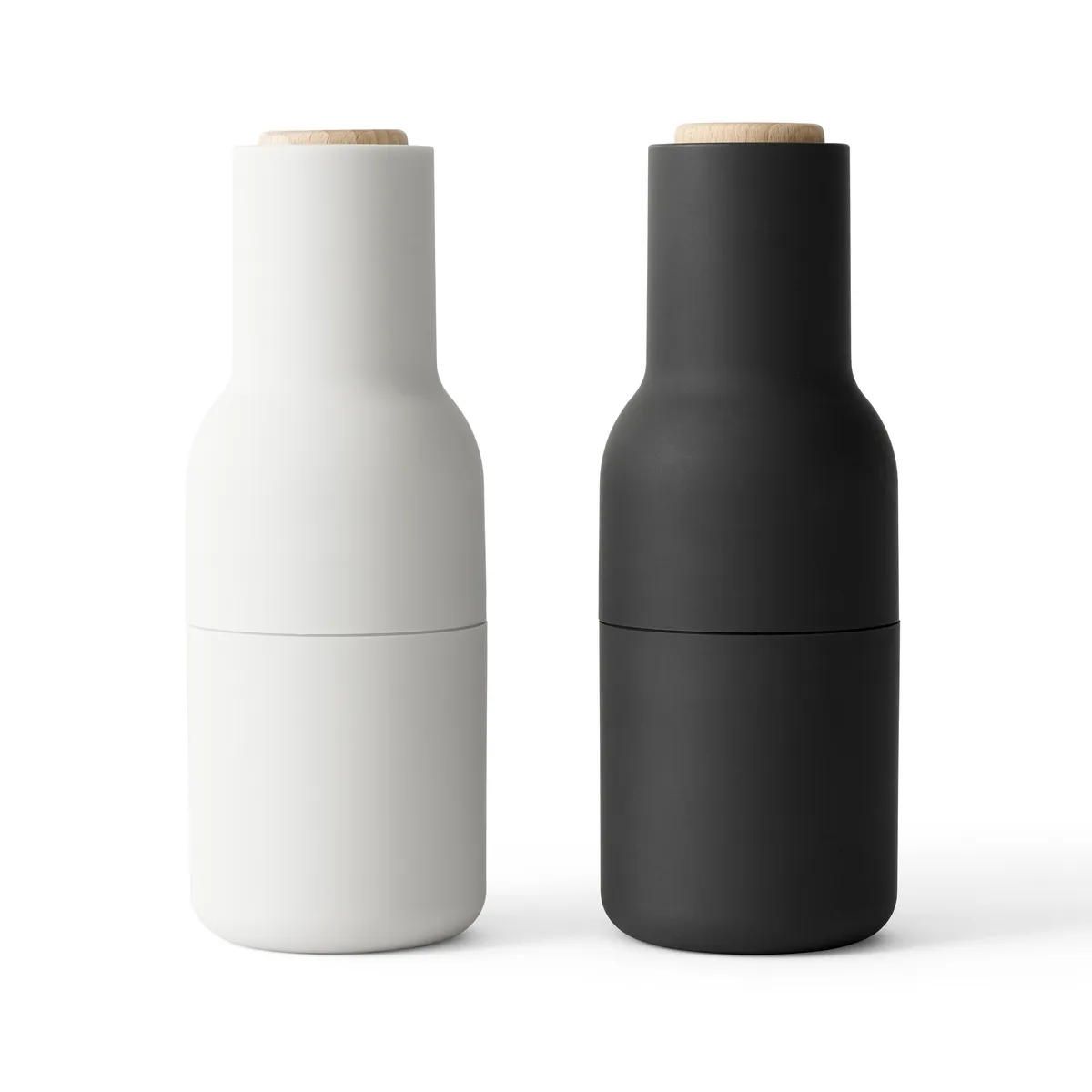 Bottle Grinder spice mill 2-pack, ash-carbon (beech-wood lid) Audo Copenhagen