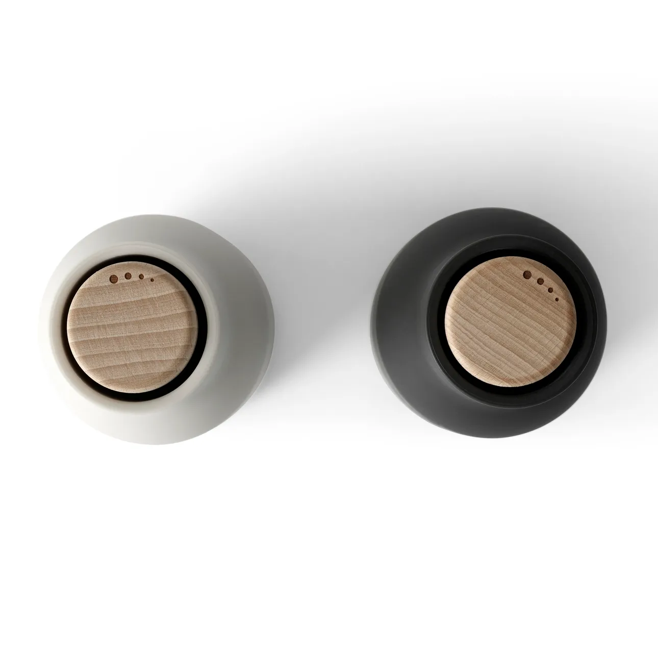 Bottle Grinder spice mill 2-pack, ash-carbon (beech-wood lid) Audo Copenhagen