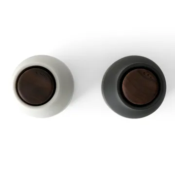 Bottle Grinder spice mill 2-pack - ash-carbon (wallnut lid)  - Audo Copenhagen