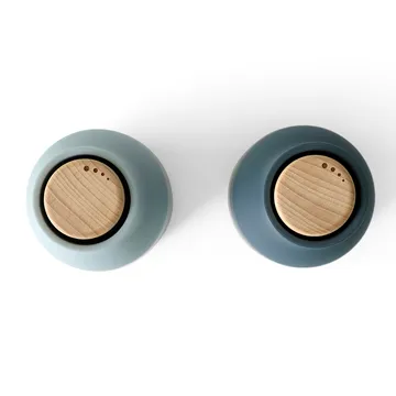 Bottle Grinder spice mill 2-pack - blues (beech-wood lid) - Audo Copenhagen