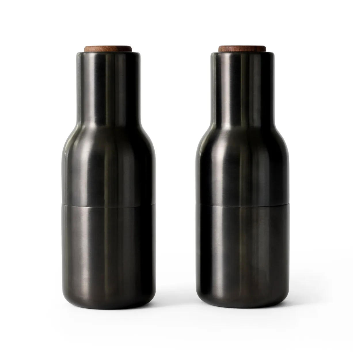 Bottle Grinder spice mill metal 2-pack, Bronzed brass (wallnut lid) Audo Copenhagen