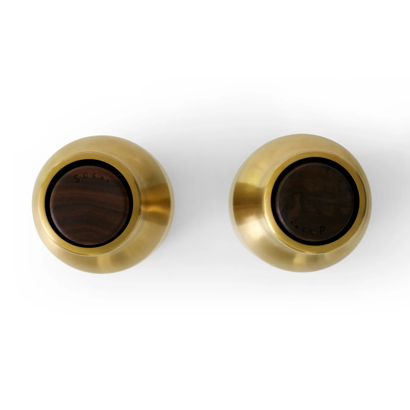 Bottle Grinder spice mill metal 2-pack, Brushed brass (wallnut lid) Audo Copenhagen