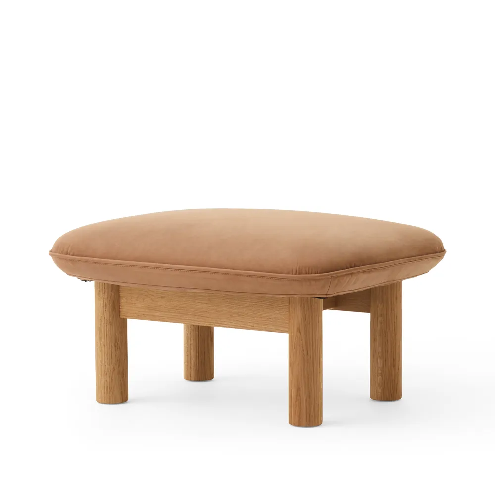 Brasilia footstool, Dunes camel 21004 brown-oak Audo Copenhagen