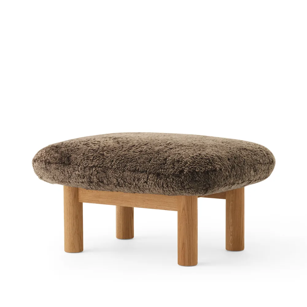 Brasilia footstool, Sheepskin root brown, oak legs Audo Copenhagen